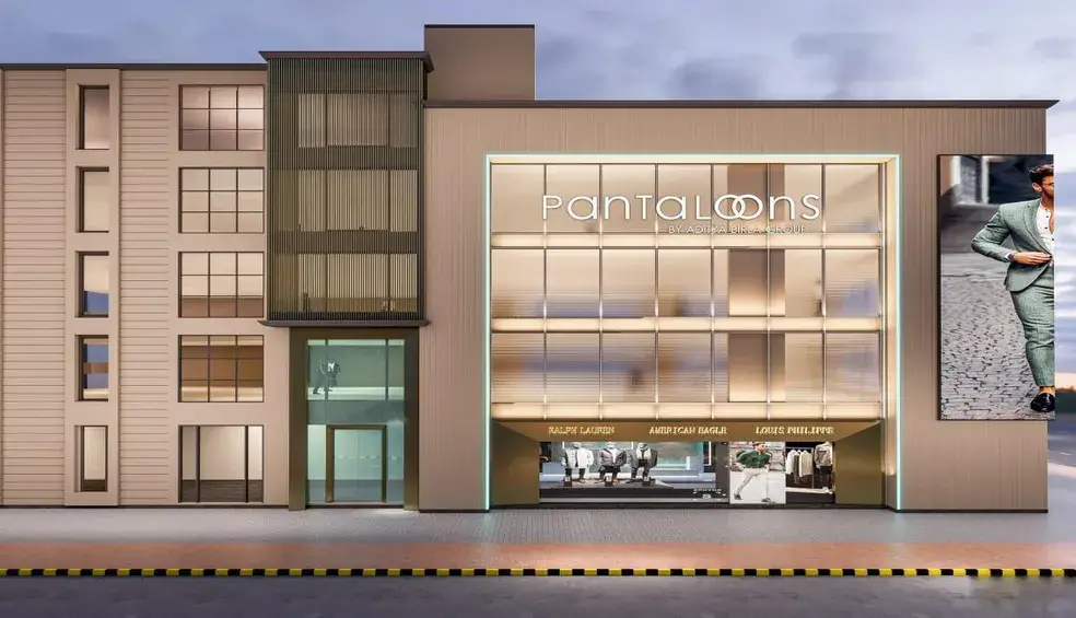 Modern commercial hub in Delhi NCR with Pantaloons retail storefront available for rent or lease