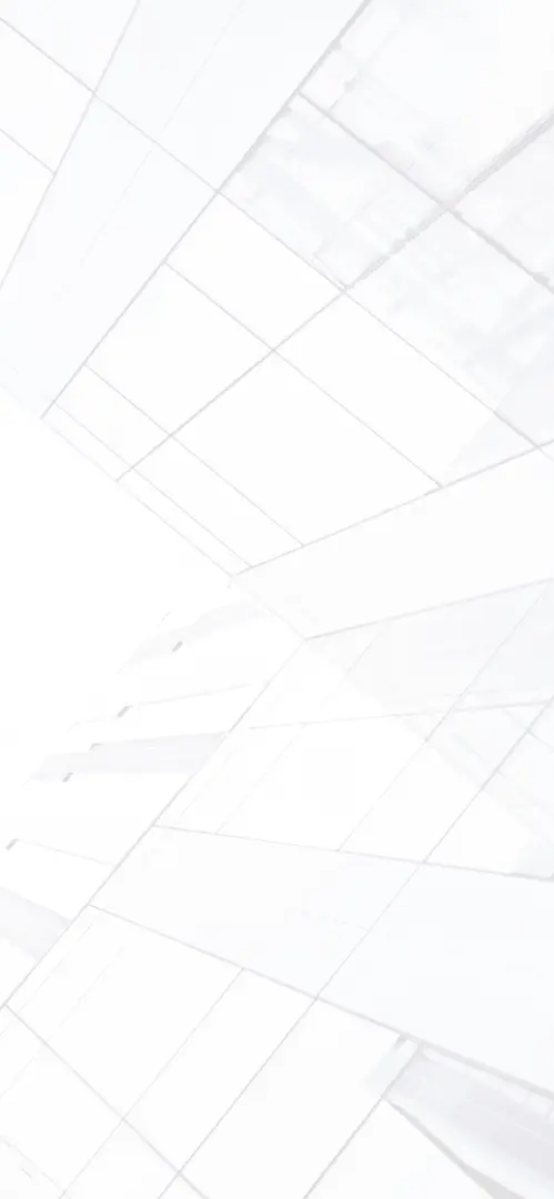 Minimalist white architectural background with sharp geometric lines and glass reflections.