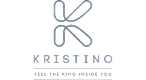 Kristino logo with stylized letter K and tagline Feel The King Inside You.