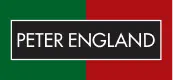 Peter England logo on green and red background, retail brand featured by JMJ Estate commercial real estate India.